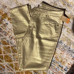 Xhilaration Gold Shimmer Skinny Jeans Juniors 11